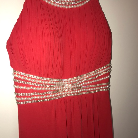 Beaded ruby red prom dress or formal wear dress - Picture 3 of 4